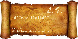 Láncz Ildikó névjegykártya
